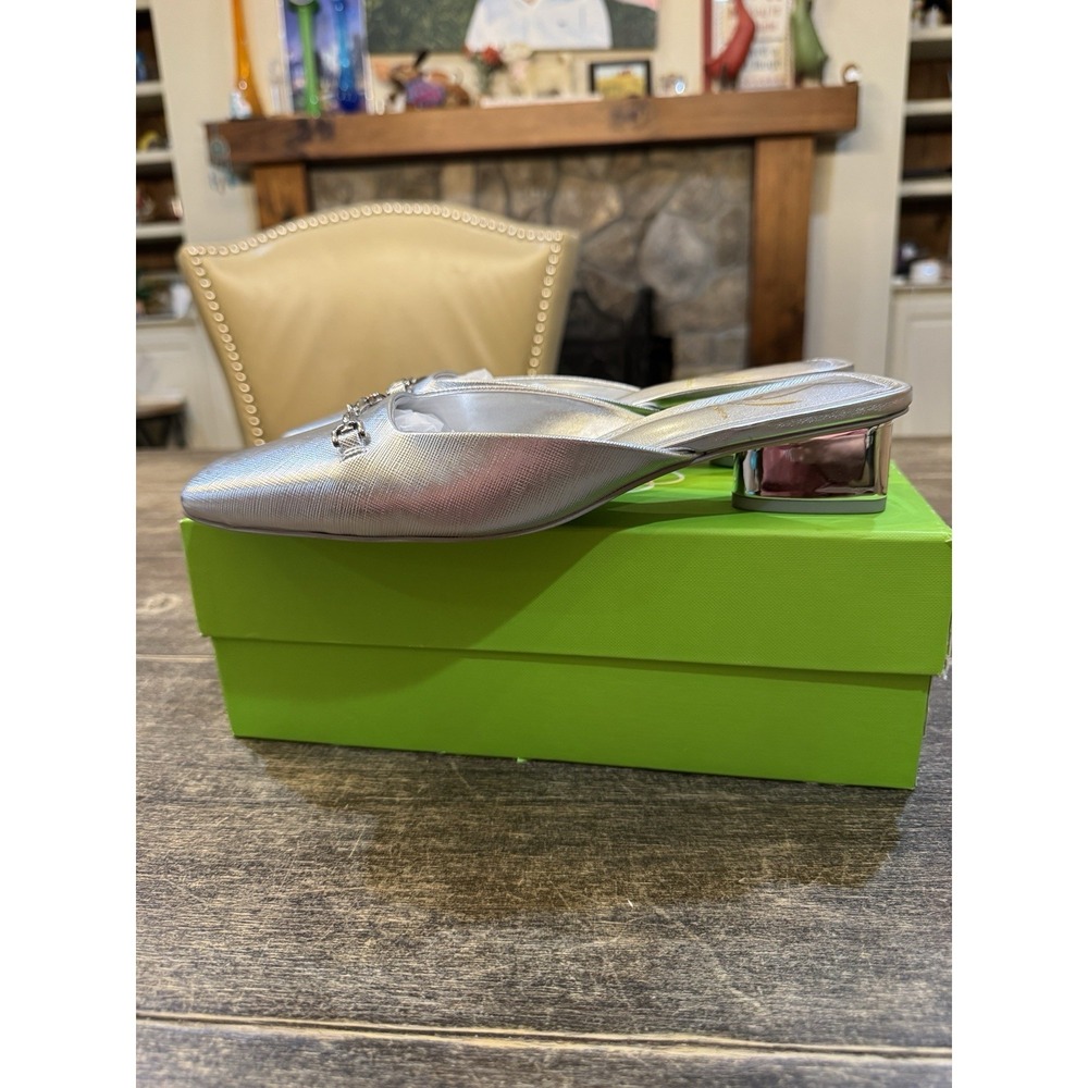 Sam Edelman Women Ollie Square Toe Bit Mule in Silver Size 7.5 Equestrian - Picture 5 of 13
